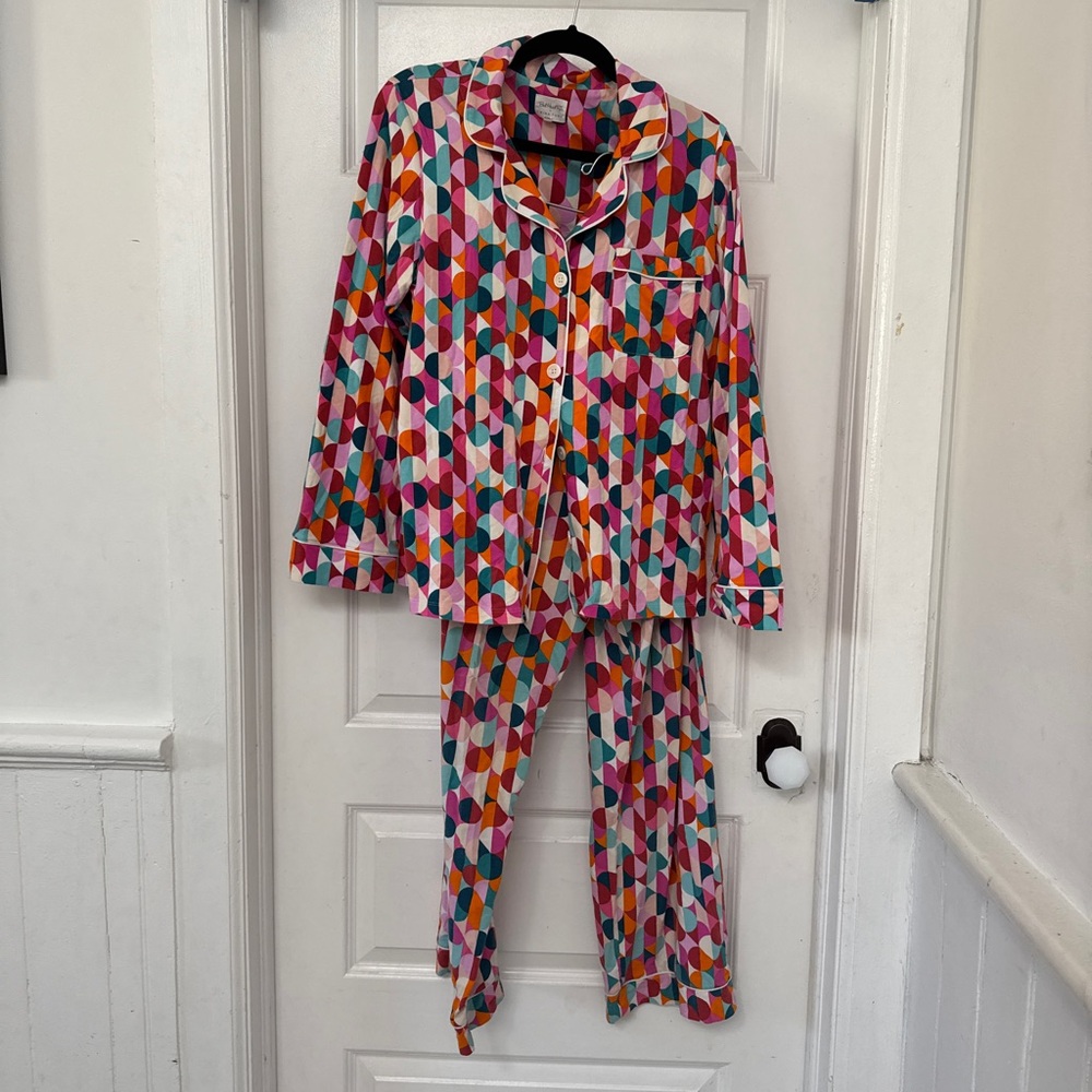 Trina Turk Bedhead softest jersey Multicolor Geometric Pajama Set
